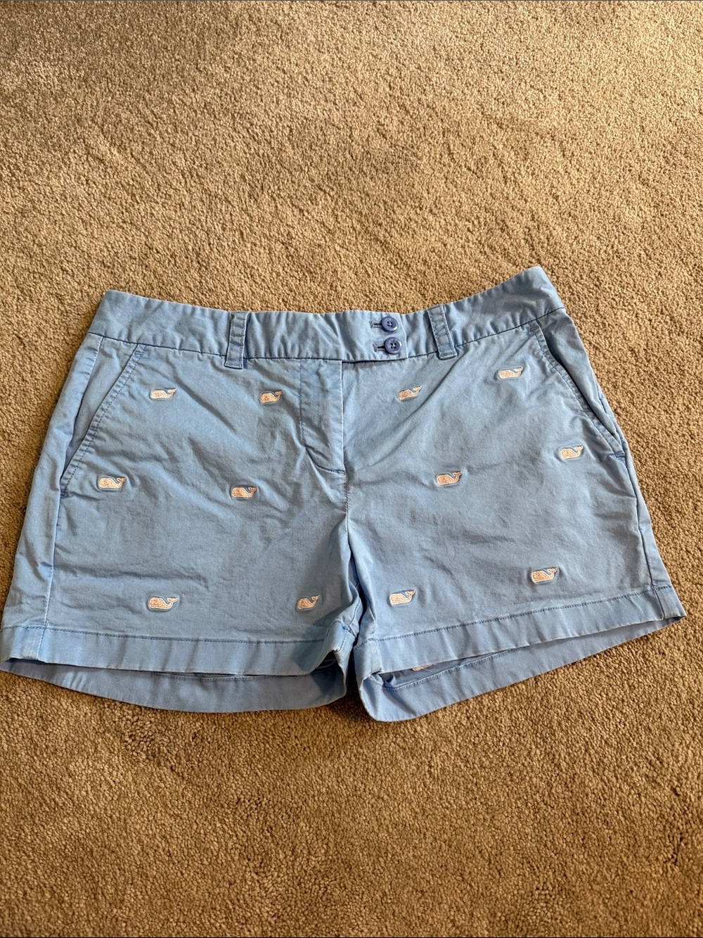 Vineyard Vines Light Blue Whale Embroidered Women's Shorts
